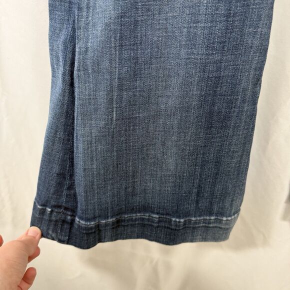 7 for all Mankind Flared Jeans Women's 29 Dark Wash Denim Low Rise Cotton Blend - Picture 4 of 15